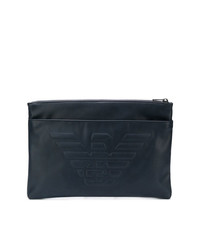 dunkelblaue Clutch Handtasche von Emporio Armani