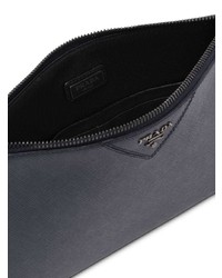 dunkelblaue Clutch Handtasche von Prada