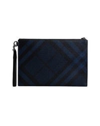 dunkelblaue Clutch Handtasche von Burberry