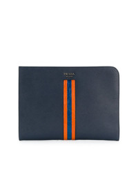 dunkelblaue Clutch Handtasche von Prada