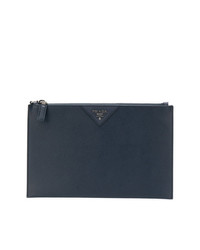 dunkelblaue Clutch Handtasche von Prada