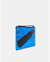 dunkelblaue Clutch von Lulu Guinness