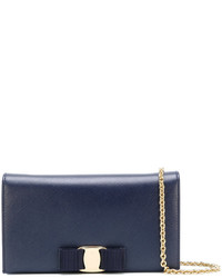 dunkelblaue Clutch von Salvatore Ferragamo