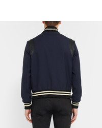 dunkelblaue Collegejacke von Saint Laurent