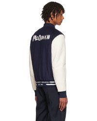 dunkelblaue Collegejacke von Alexander McQueen