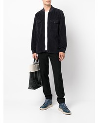 dunkelblaue Cord Bomberjacke von Stone Island