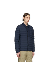 dunkelblaue Daunenjacke von Stone Island