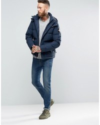 dunkelblaue Daunenjacke von The North Face