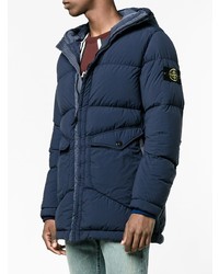 dunkelblaue Daunenjacke von Stone Island