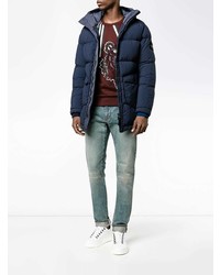 dunkelblaue Daunenjacke von Stone Island