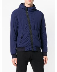 dunkelblaue Daunenjacke von Stone Island