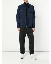 dunkelblaue Daunenjacke von Stone Island