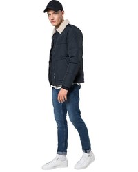 dunkelblaue Daunenjacke von New Look