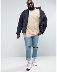 dunkelblaue Daunenjacke von Asos