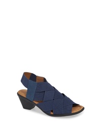 dunkelblaue elastische Sandaletten