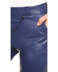 dunkelblaue enge Hose aus Leder von Zero Maria Cornejo