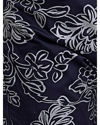 dunkelblaue enge Hose mit Blumenmuster von ASHLEY BROOKE by Heine