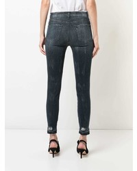 dunkelblaue enge Jeans mit Destroyed-Effekten von J Brand