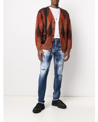 dunkelblaue enge Jeans mit Destroyed-Effekten von DSQUARED2