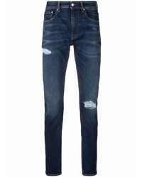 dunkelblaue enge Jeans mit Destroyed-Effekten von Calvin Klein Jeans