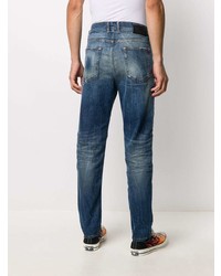 dunkelblaue enge Jeans mit Destroyed-Effekten von Diesel