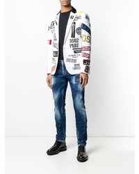 dunkelblaue enge Jeans mit Destroyed-Effekten von DSQUARED2