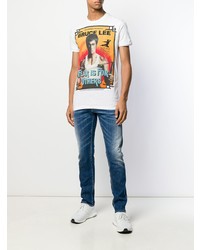 dunkelblaue enge Jeans mit Destroyed-Effekten von DSQUARED2