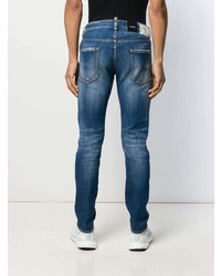 dunkelblaue enge Jeans mit Destroyed-Effekten von DSQUARED2