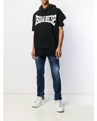 dunkelblaue enge Jeans mit Destroyed-Effekten von DSQUARED2