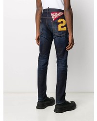 dunkelblaue enge Jeans mit Destroyed-Effekten von DSQUARED2