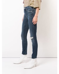 dunkelblaue enge Jeans mit Destroyed-Effekten von Mother