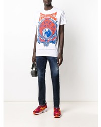 dunkelblaue enge Jeans mit Destroyed-Effekten von DSQUARED2