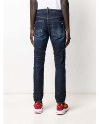 dunkelblaue enge Jeans mit Destroyed-Effekten von DSQUARED2