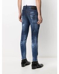 dunkelblaue enge Jeans mit Destroyed-Effekten von DSQUARED2