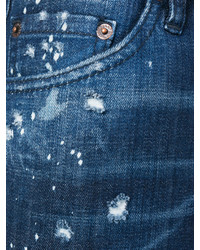 dunkelblaue enge Jeans mit Destroyed-Effekten von DSQUARED2