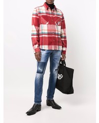 dunkelblaue enge Jeans mit Destroyed-Effekten von DSQUARED2