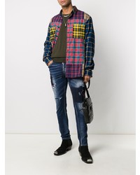 dunkelblaue enge Jeans mit Destroyed-Effekten von DSQUARED2