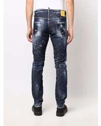 dunkelblaue enge Jeans mit Destroyed-Effekten von DSQUARED2