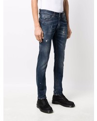 dunkelblaue enge Jeans mit Destroyed-Effekten von Dondup