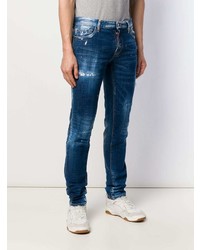 dunkelblaue enge Jeans mit Destroyed-Effekten von DSQUARED2