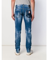 dunkelblaue enge Jeans mit Destroyed-Effekten von DSQUARED2