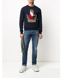 dunkelblaue enge Jeans mit Destroyed-Effekten von Dolce & Gabbana