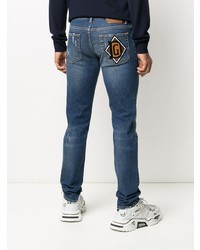 dunkelblaue enge Jeans mit Destroyed-Effekten von Dolce & Gabbana