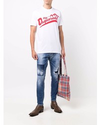 dunkelblaue enge Jeans mit Destroyed-Effekten von DSQUARED2