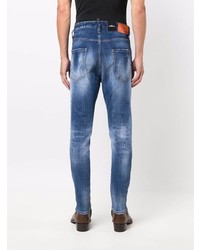 dunkelblaue enge Jeans mit Destroyed-Effekten von DSQUARED2