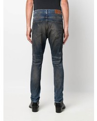 dunkelblaue enge Jeans mit Destroyed-Effekten von Flaneur Homme