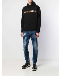 dunkelblaue enge Jeans mit Destroyed-Effekten von DSQUARED2