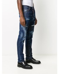 dunkelblaue enge Jeans mit Destroyed-Effekten von DSQUARED2