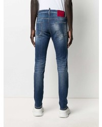 dunkelblaue enge Jeans mit Destroyed-Effekten von DSQUARED2