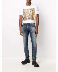 dunkelblaue enge Jeans mit Destroyed-Effekten von Just Cavalli